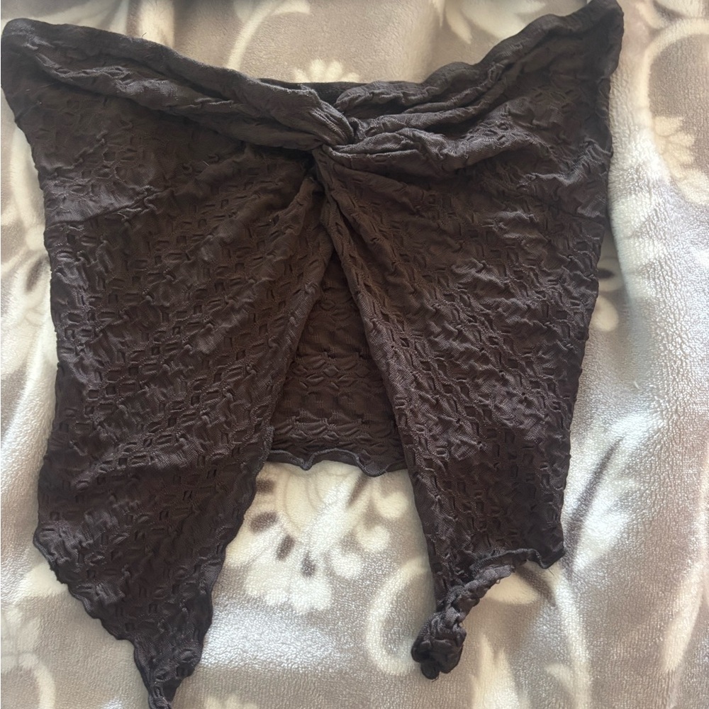 Brown Textured tube top